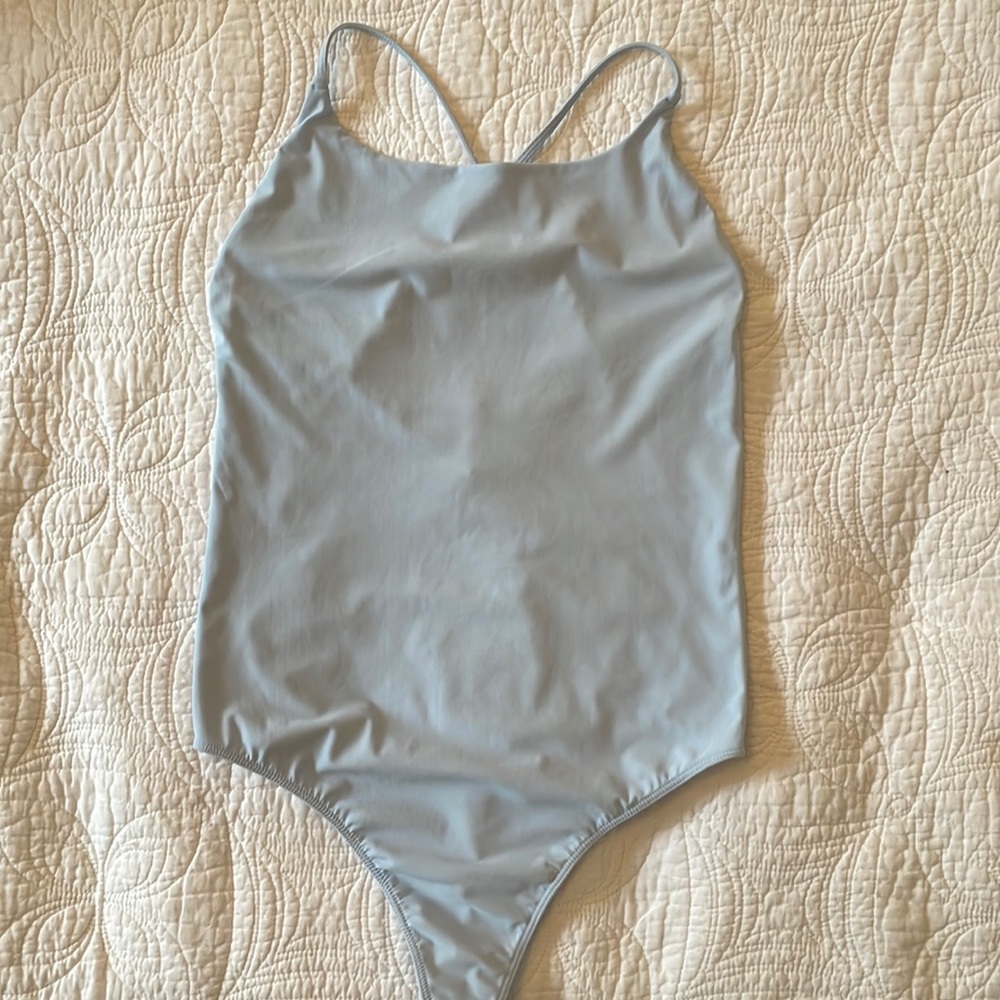 Baby blue Aritzia Babaton thong body suit size S.